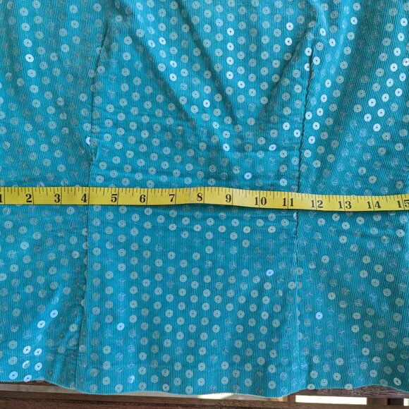 💜✨Vintage Maxou Turquoise Sequin Dress - Size 8 - Picture 8 of 13